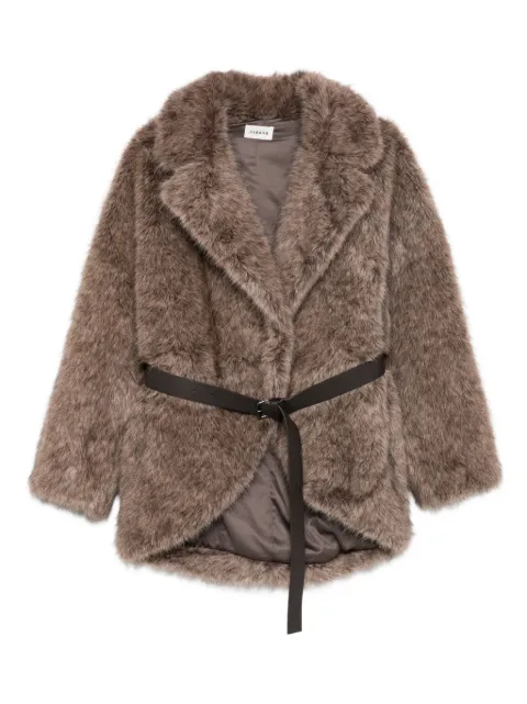 P.A.R.O.S.H. belted faux fur jacket