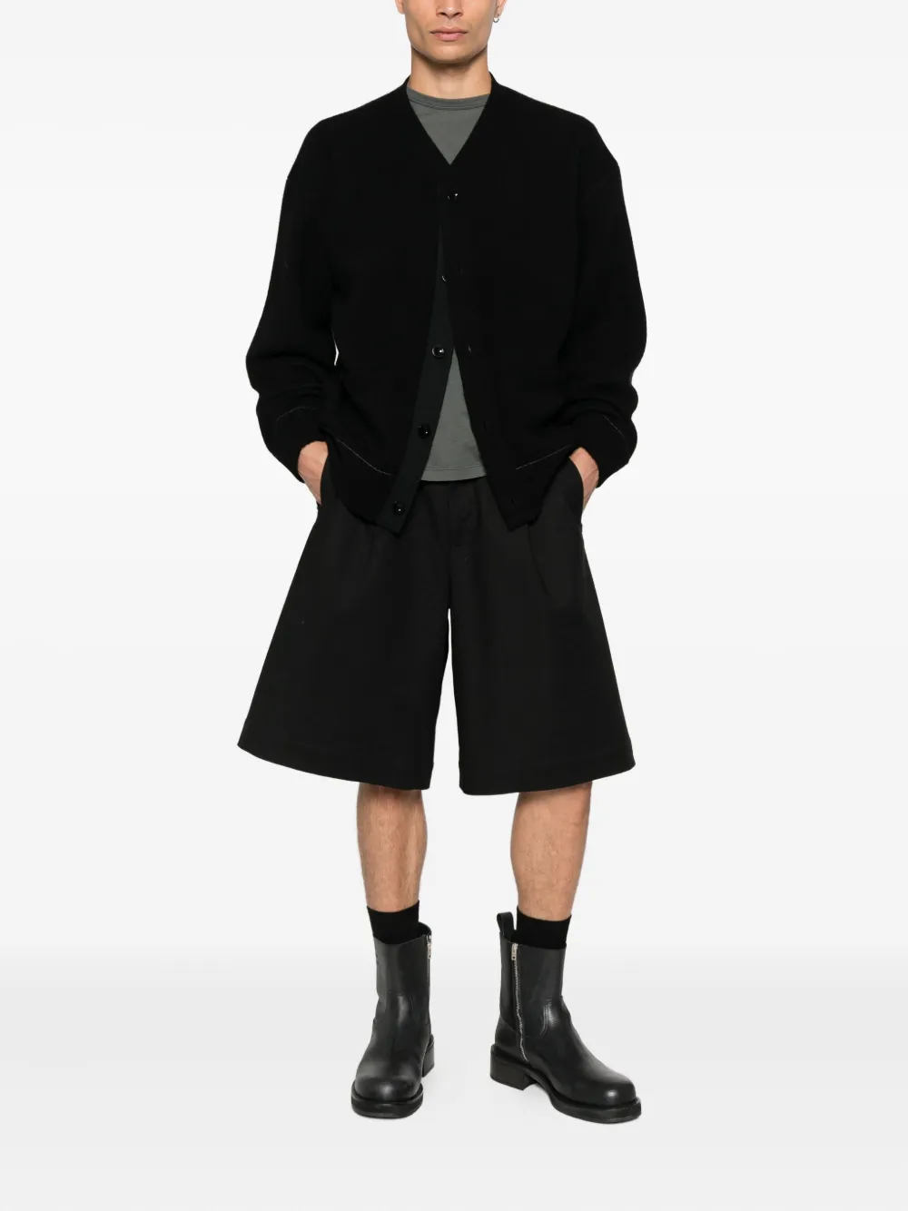 sacai Button-up vest Zwart