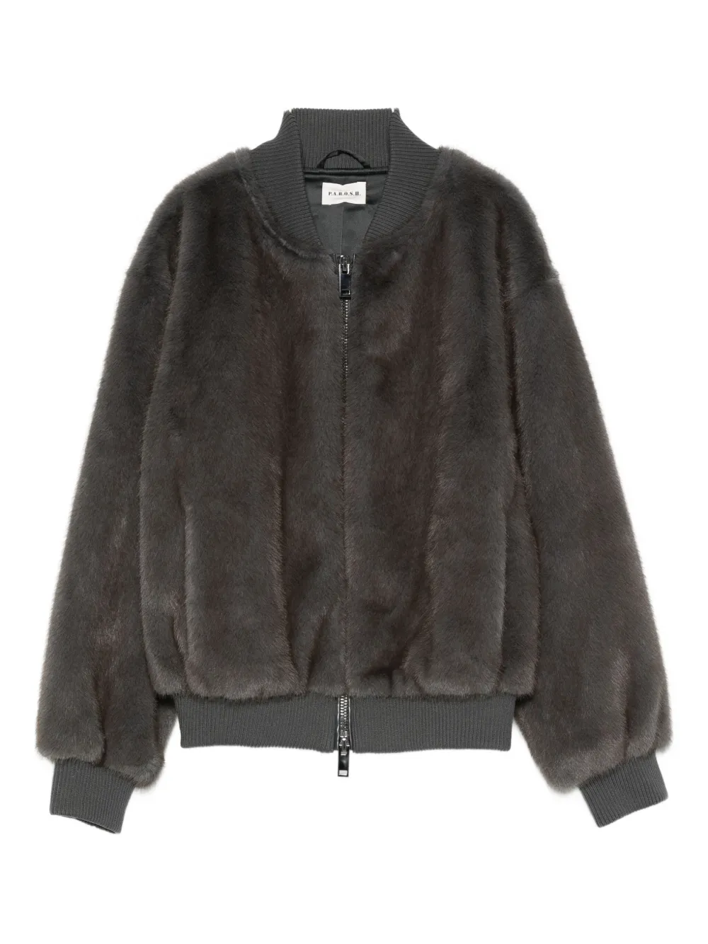 P.a.r.o.s.h Faux-fur Bomber Jacket In Brown
