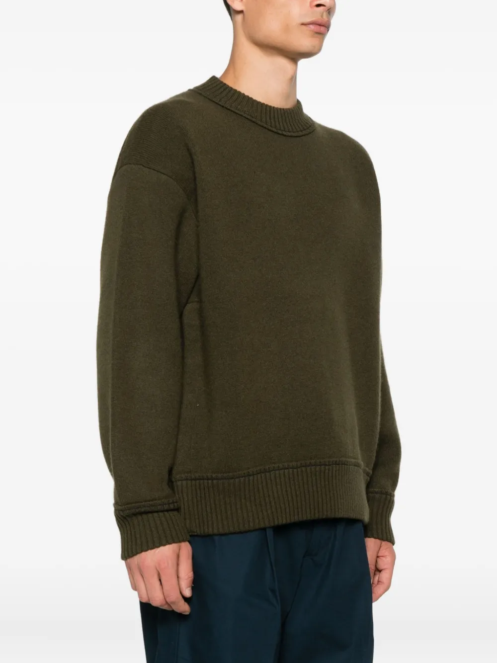 sacai Trui met geribbelde afwerking Groen