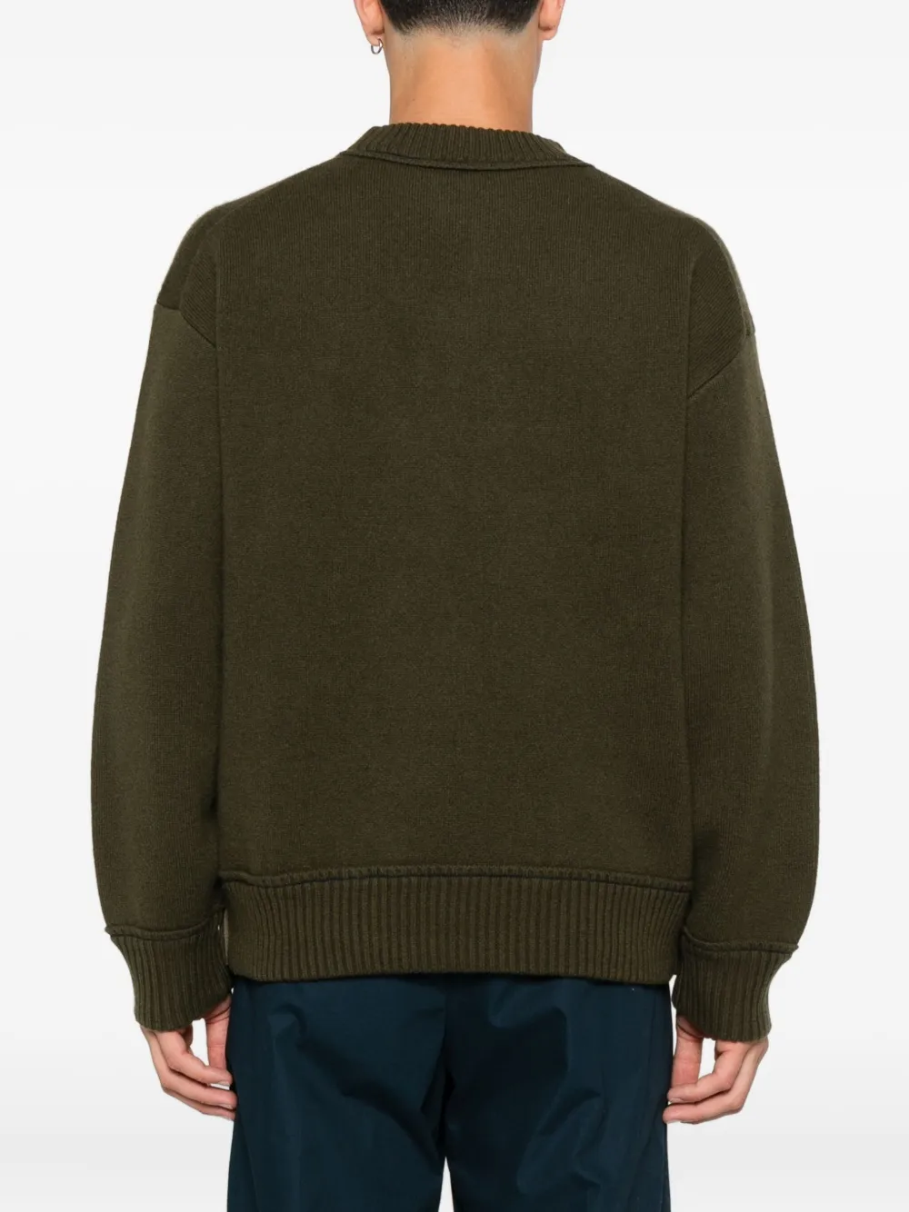 sacai Trui met geribbelde afwerking Groen