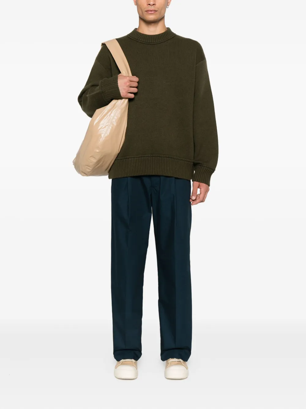 Sacai Trui met geribbelde afwerking - Groen