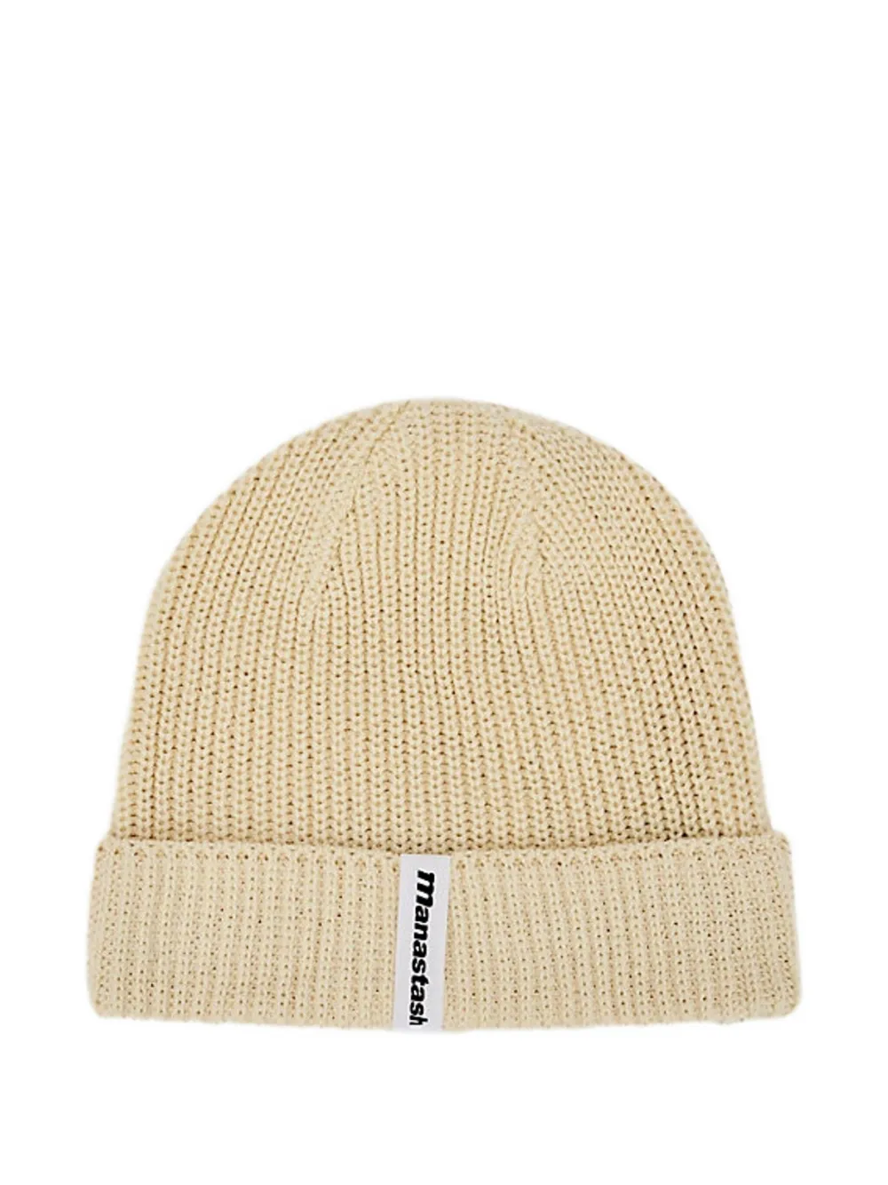 MANASTASH ribbed logo beanie | Neutrals | Image 1