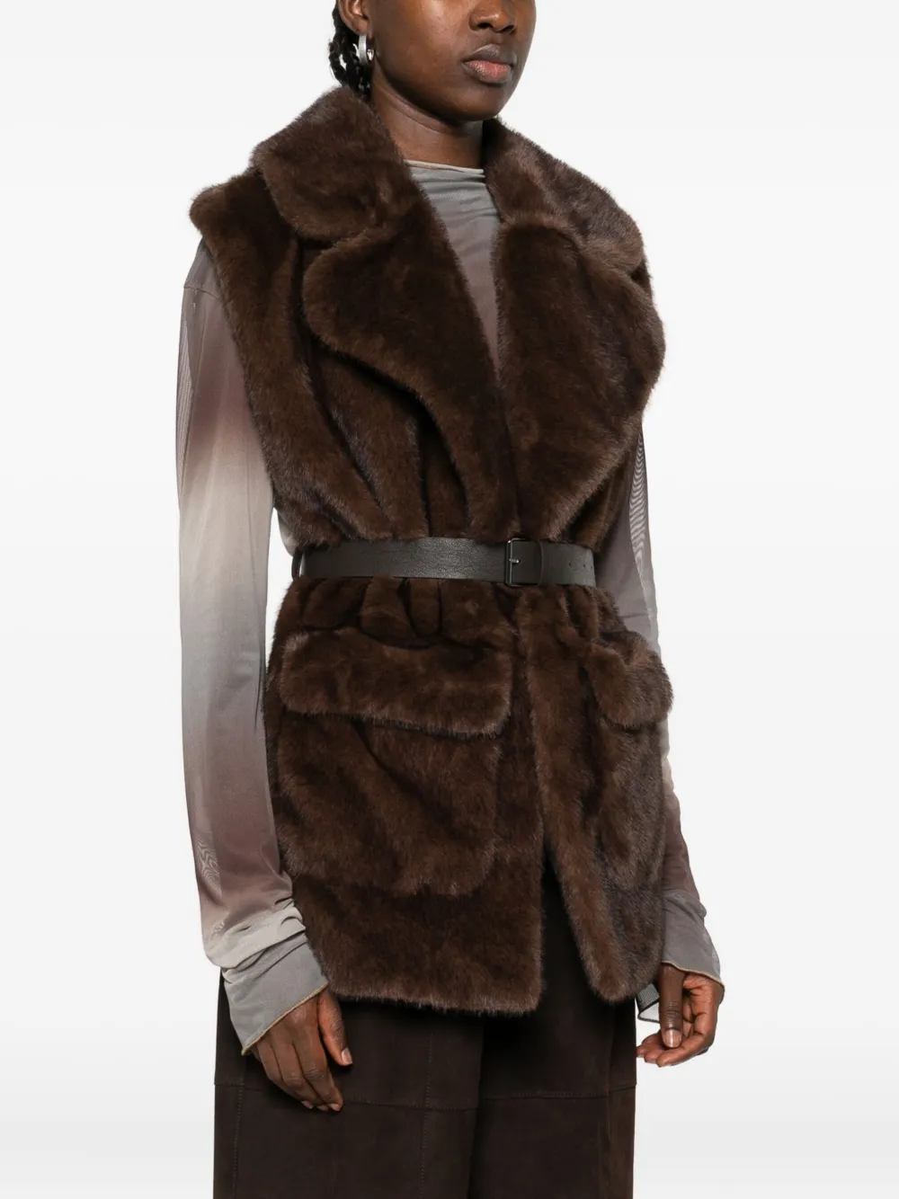 P.A.R.O.S.H. ceintuur gilet Bruin