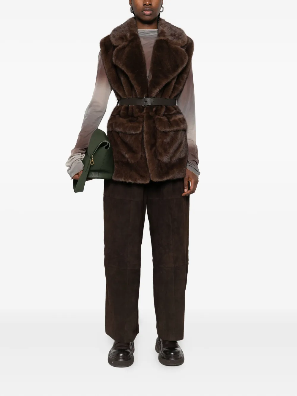 P.A.R.O.S.H. ceintuur gilet Bruin