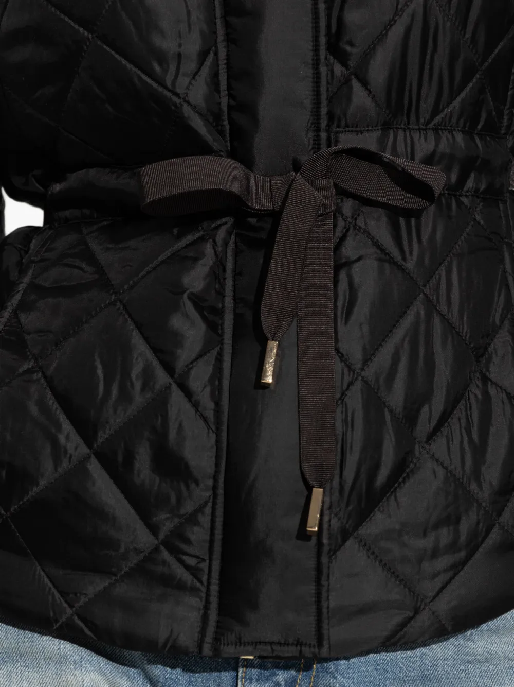 Michael Kors diamond-pattern quilted jacket Zwart