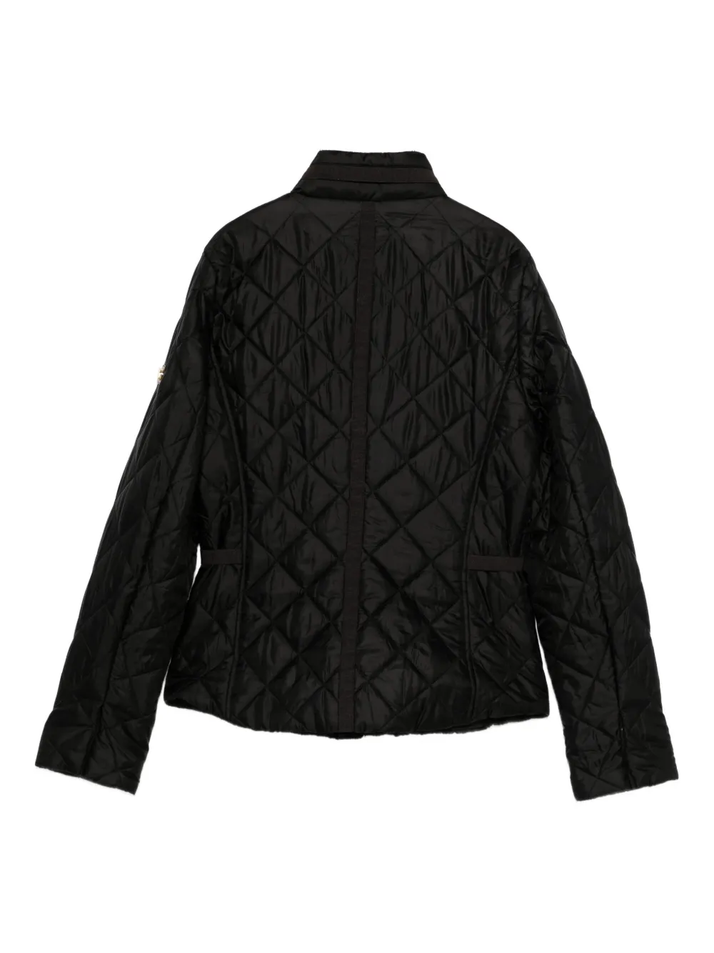 Michael Kors diamond-pattern quilted jacket Zwart