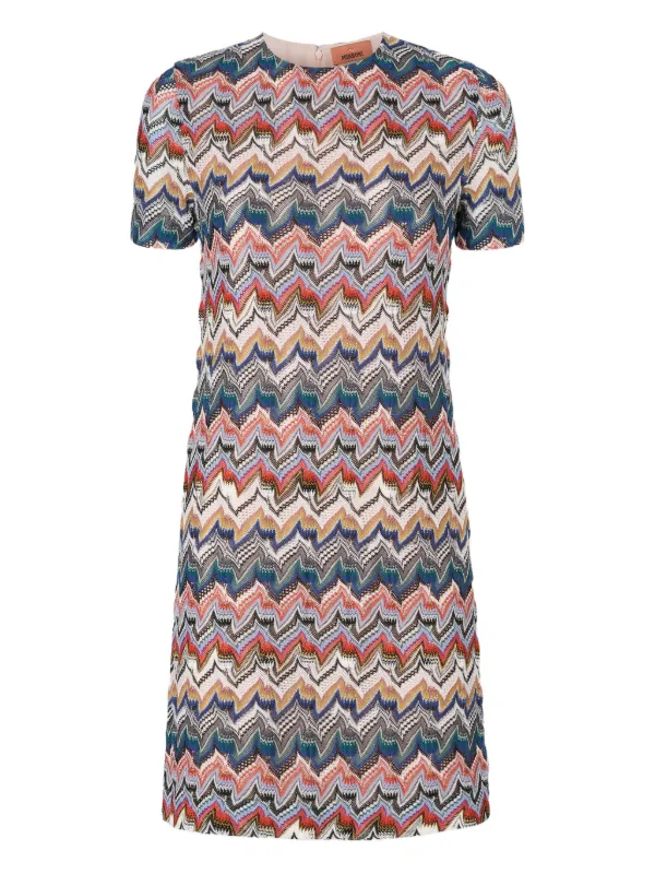 Missoni Zigzag Lam Knit Mini Dress | Pink | FARFETCH