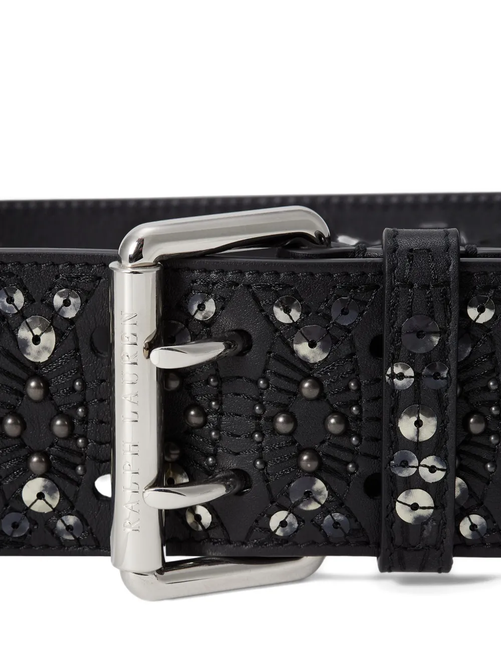 Ralph Lauren Collection studded-details wide belt - Zwart