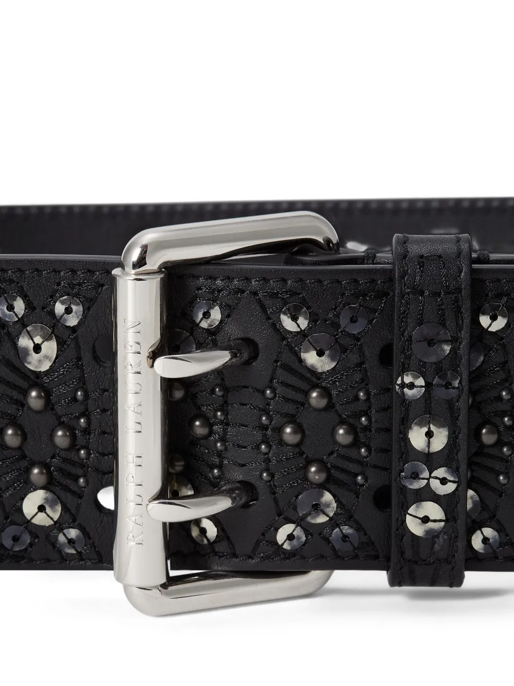 Ralph Lauren Collection Brede riem met studs Zwart
