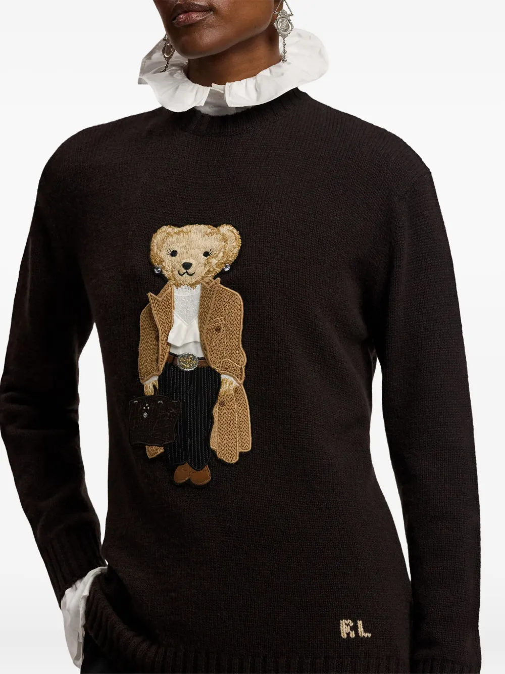 Ralph Lauren Collection Polo Bear cashmere sweater Bruin