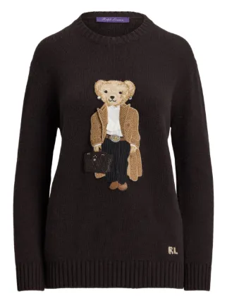 Ralph Lauren Collection Suéter Polo Bear De Cashmere | Marrom