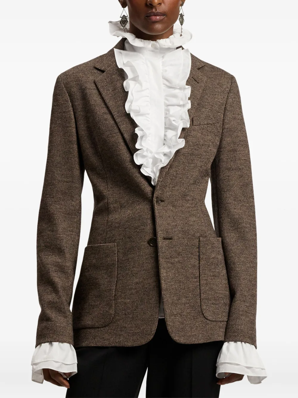 Ralph Lauren Collection Blazer met zak Bruin