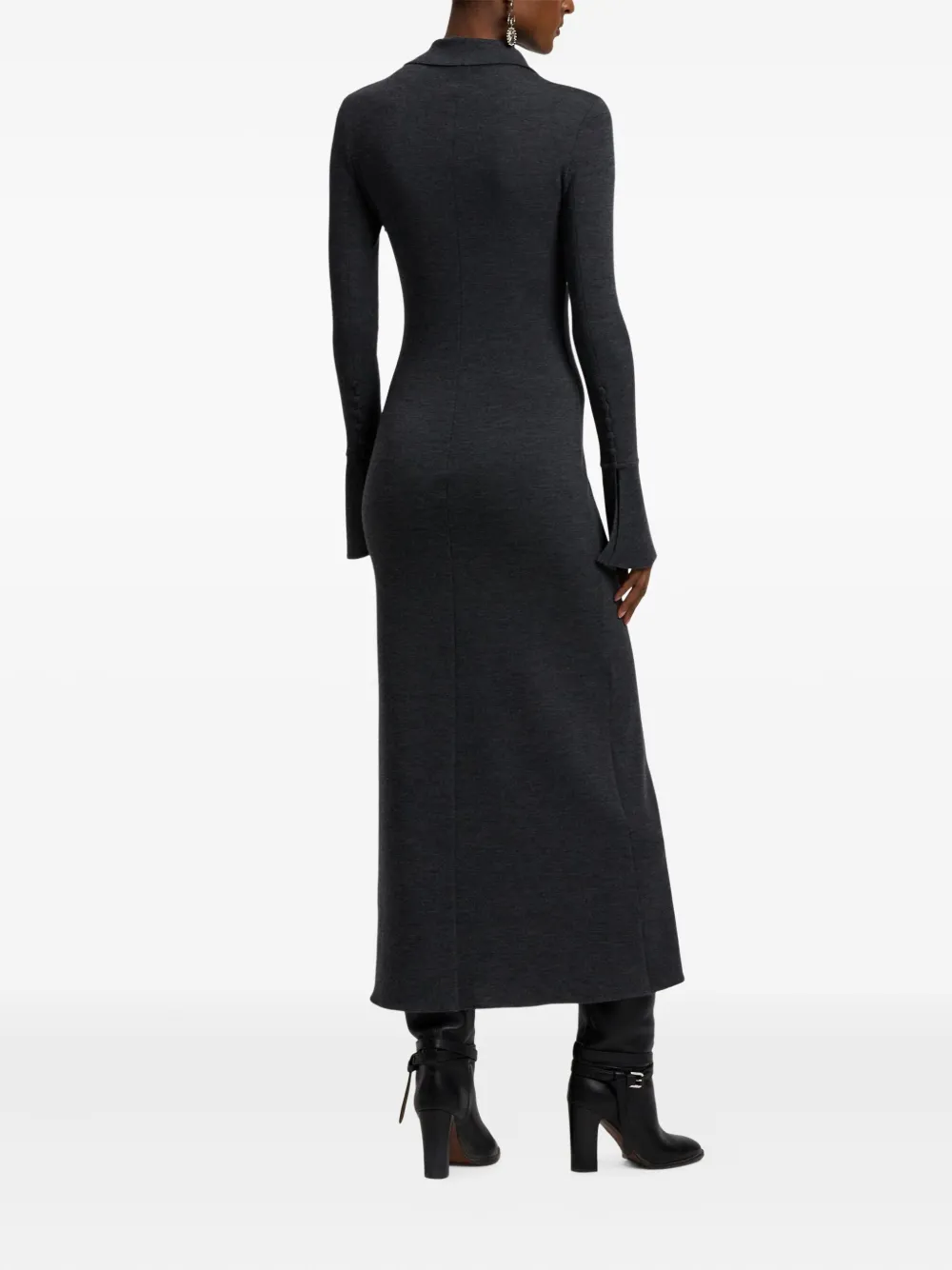Ralph Lauren Collection Flared midi-jurk met knopen Grijs