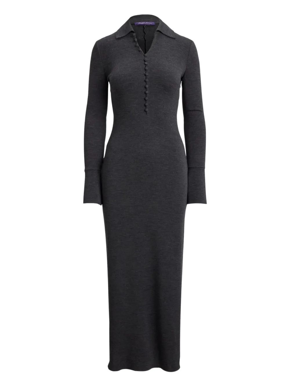 Ralph Lauren Collection Flared midi-jurk met knopen Grijs