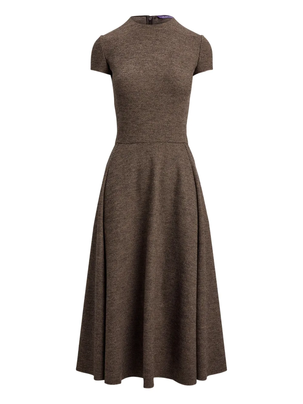 Ralph Lauren Collection Margaret midi-jurk met korte mouwen Bruin