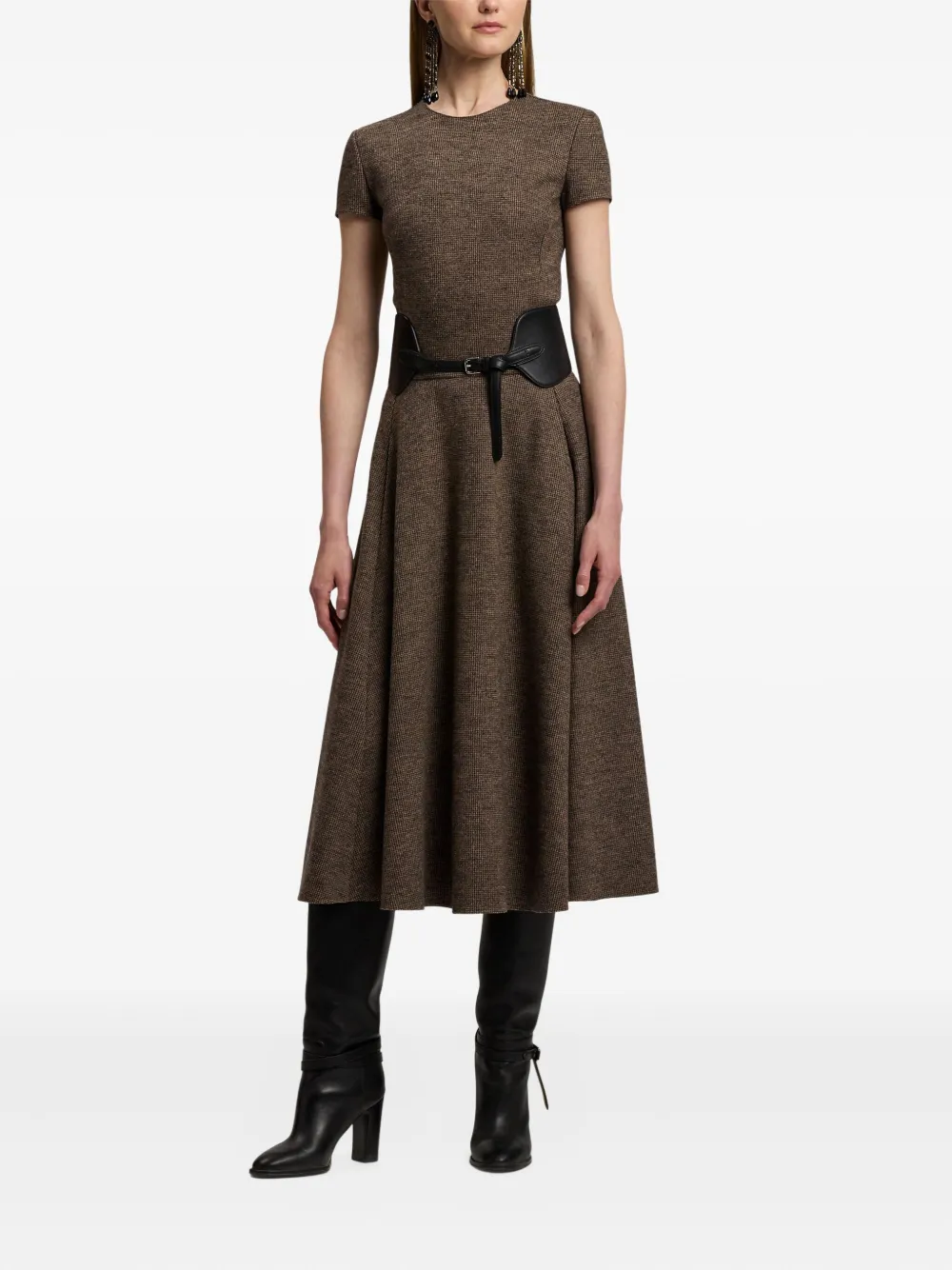 Ralph Lauren Leather Corset Belt In Black