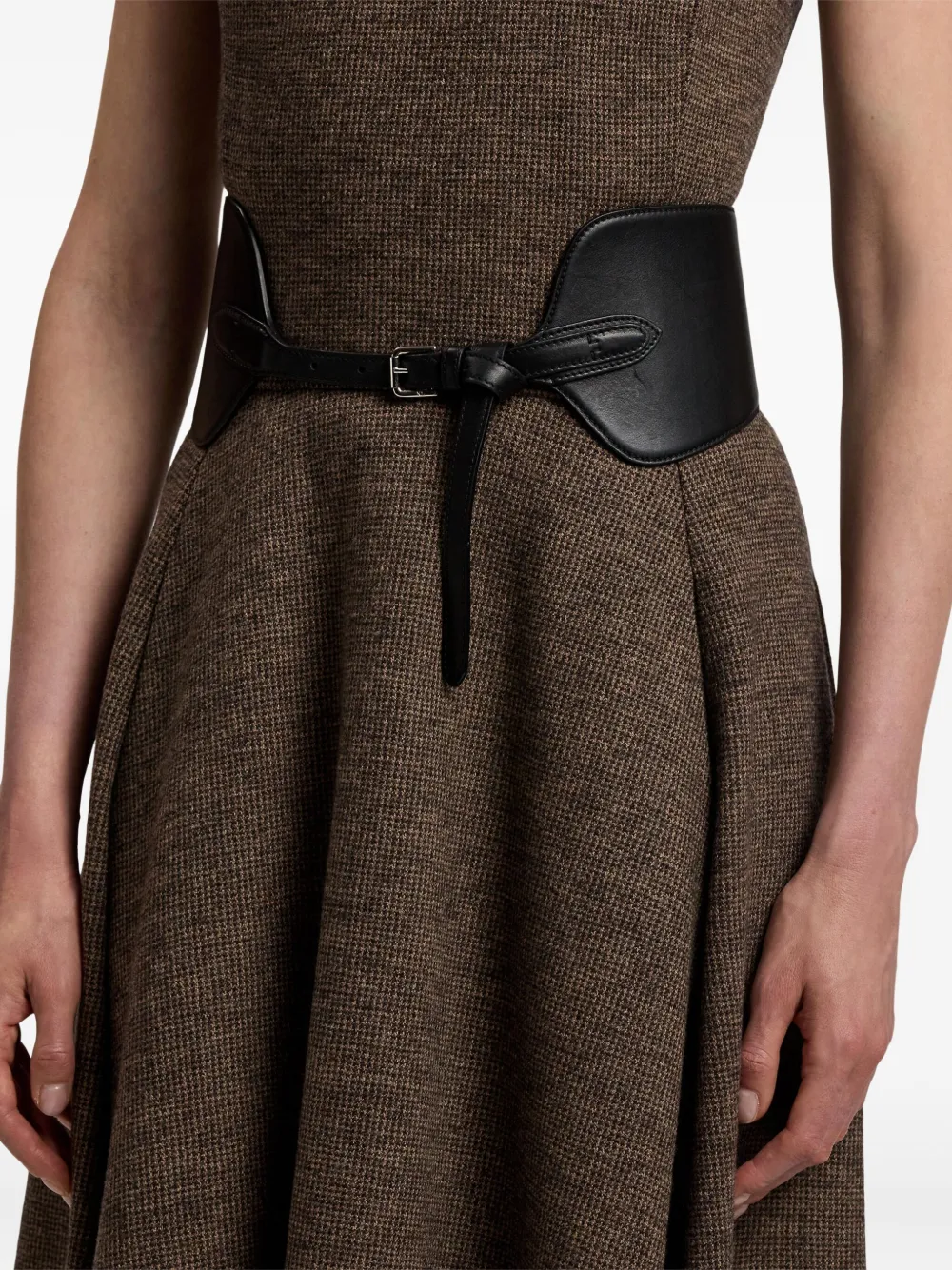 Ralph Lauren Leather Corset Belt In Black