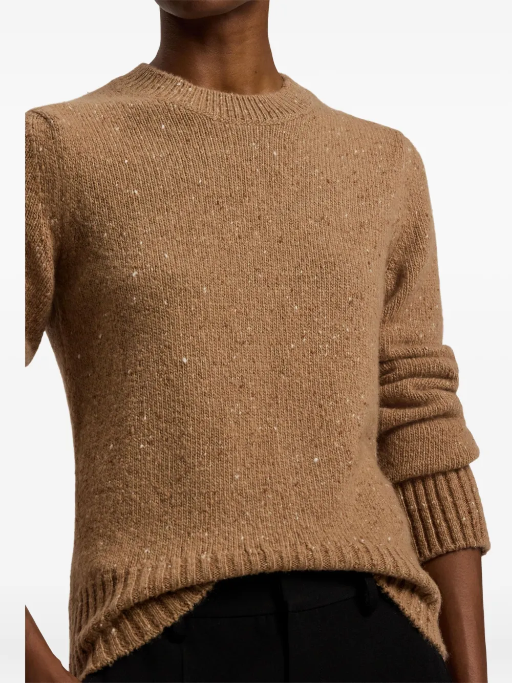 Ralph Lauren Collection Donegal kasjmier trui met spikkels Bruin