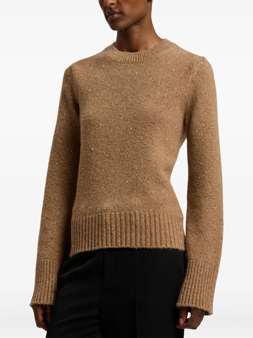 Ralph Lauren Collection Donegal kasjmier trui met spikkels Bruin