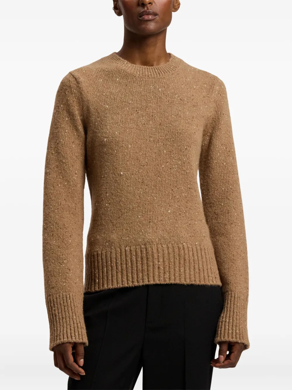 Ralph Lauren Collection Donegal kasjmier trui met spikkels Bruin