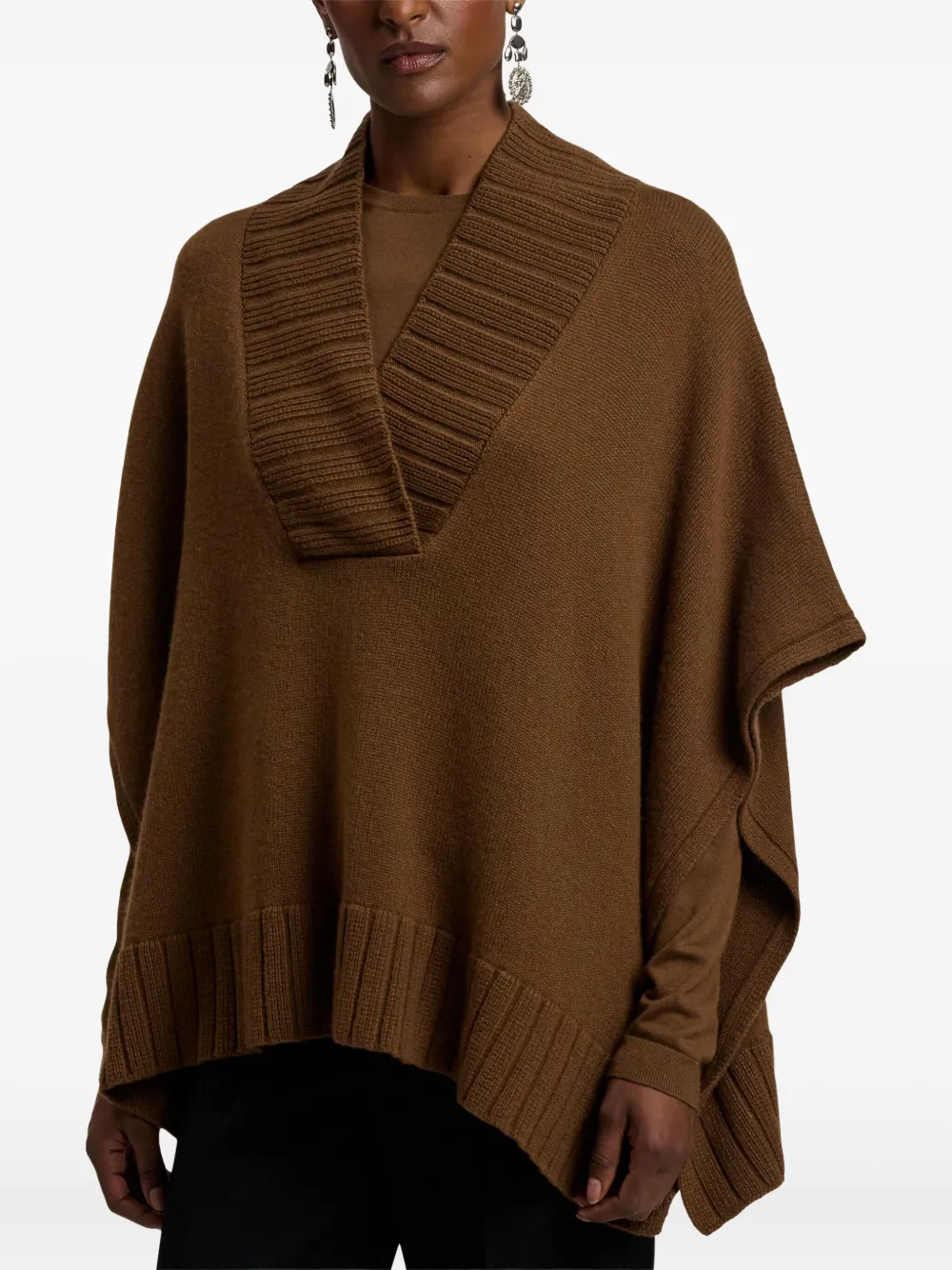 Ralph Lauren Collection Top met cape Bruin