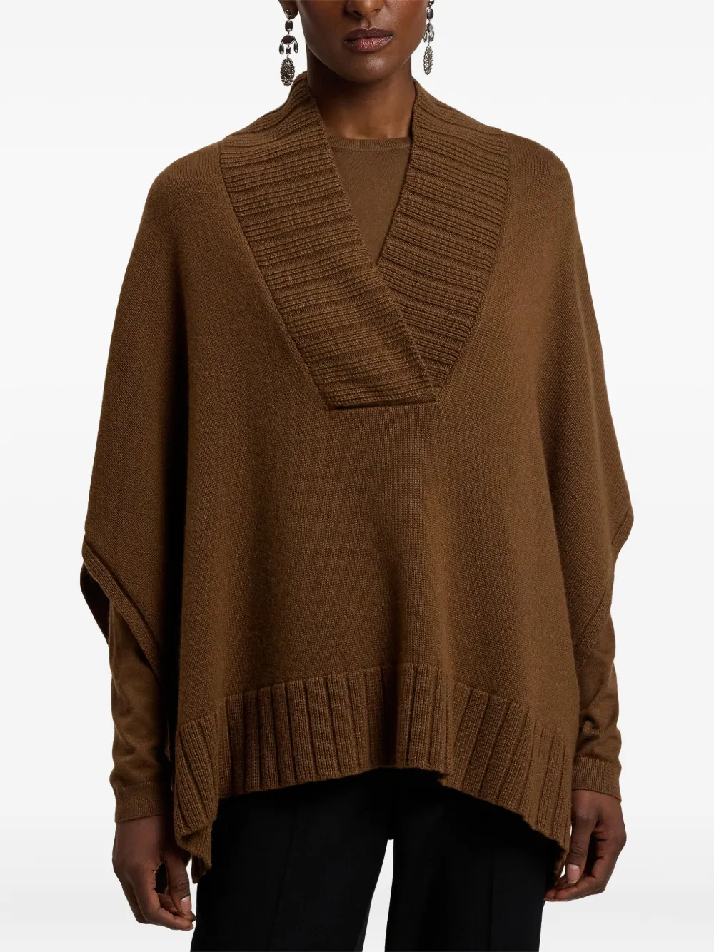 Ralph Lauren Collection Top met cape Bruin