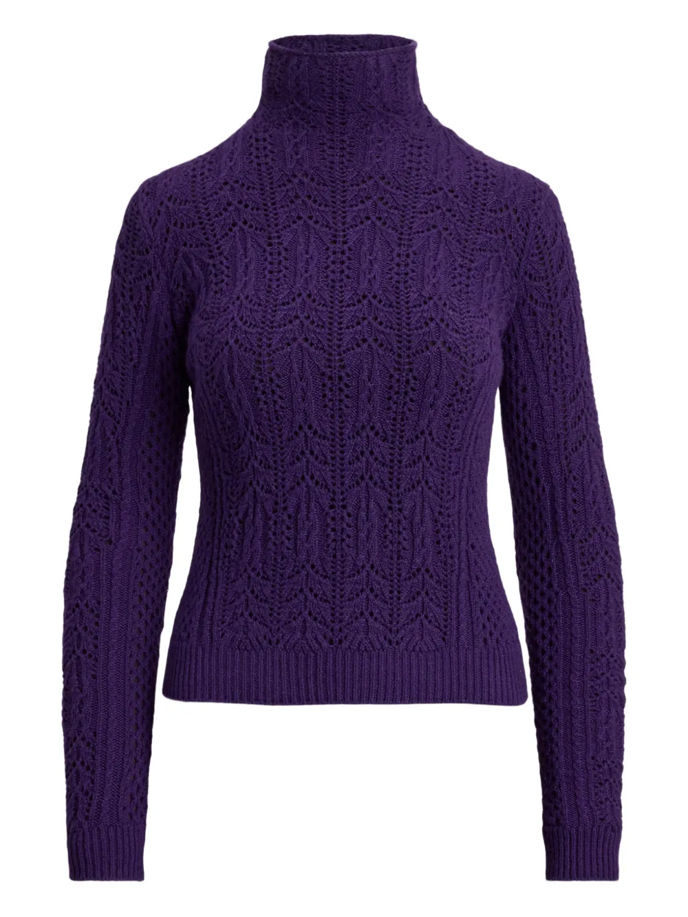 Ralph Lauren Collection Pointelle trui met trechterhals Paars