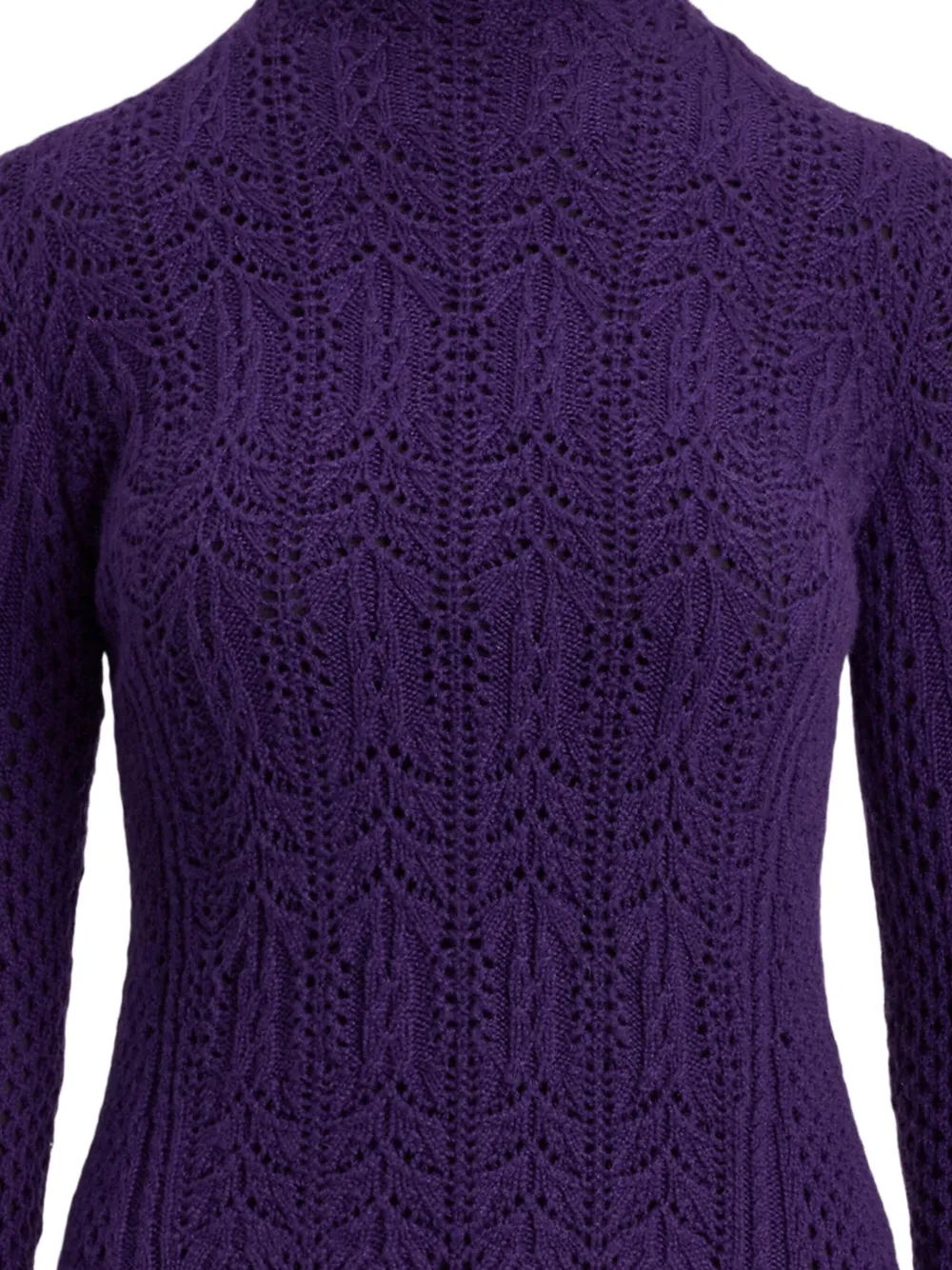 Ralph Lauren Collection Pointelle trui met trechterhals Paars