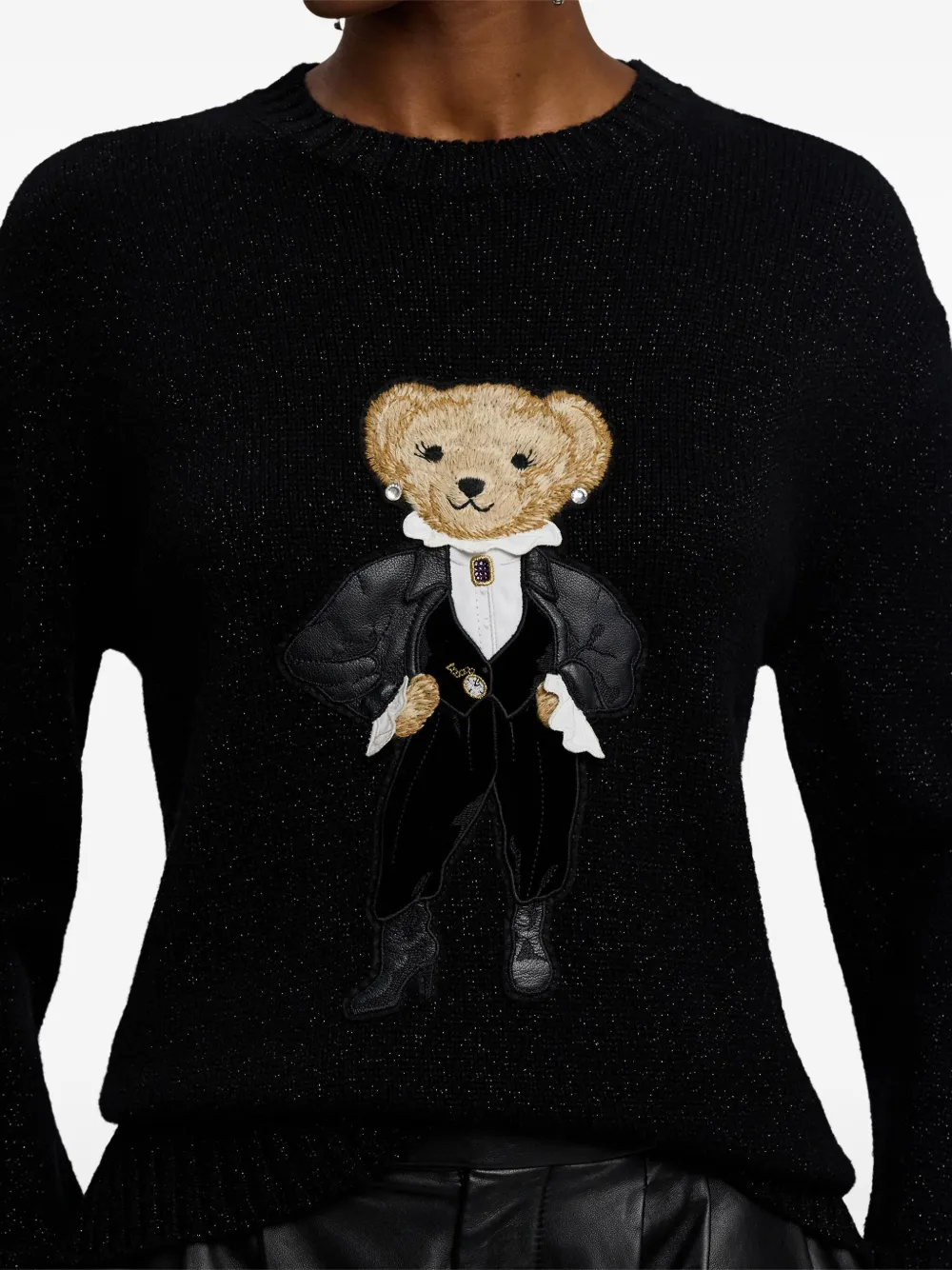 Ralph Lauren Collection Trui met metallic beer Zwart