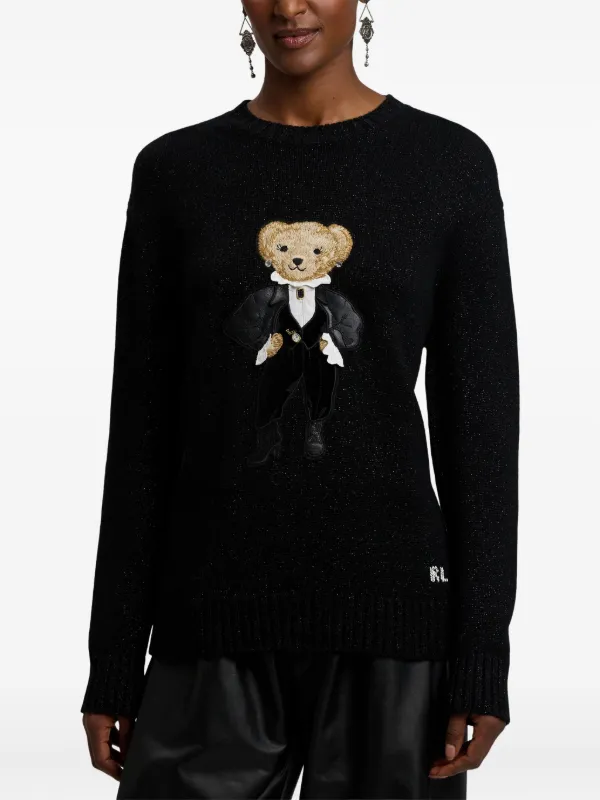 Ralph Lauren Collection metallic-Bear Sweater | Black | FARFETCH