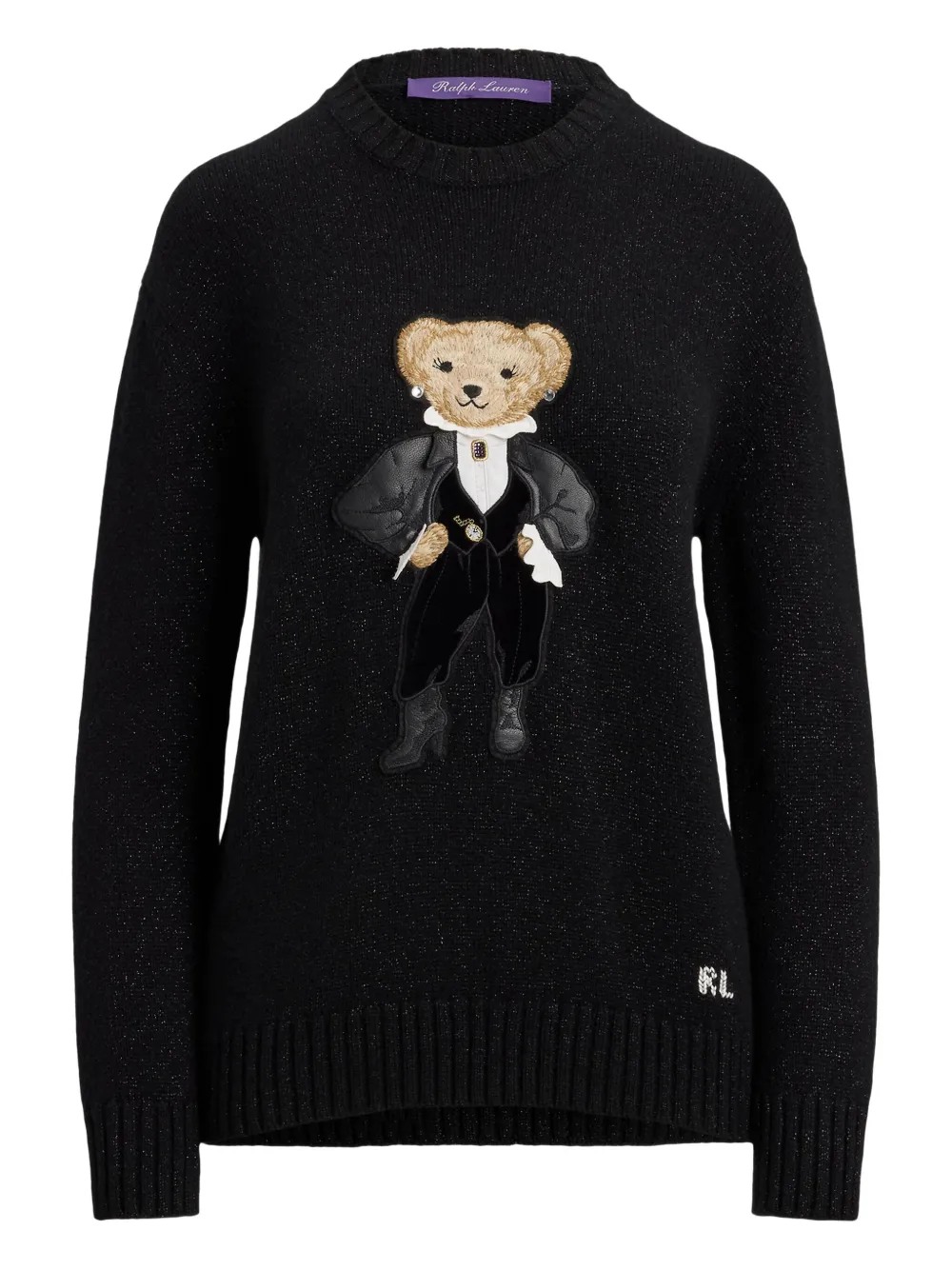 Ralph Lauren Collection Trui met metallic beer Zwart