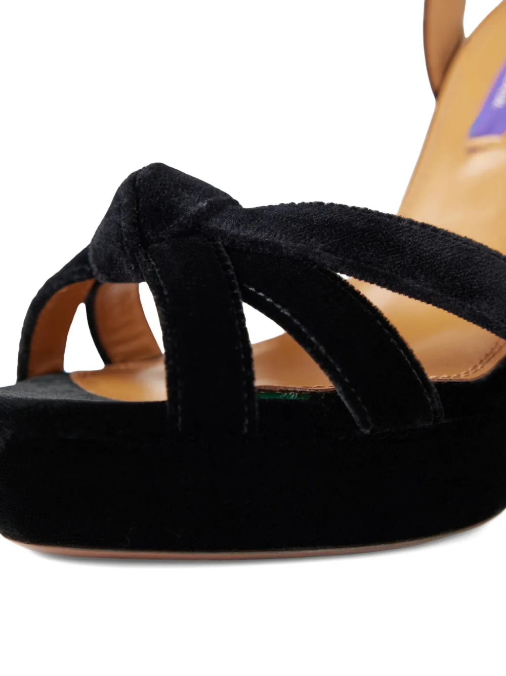 Ralph Lauren Collection 125mm Arding knotted-velvet platform sandals Black
