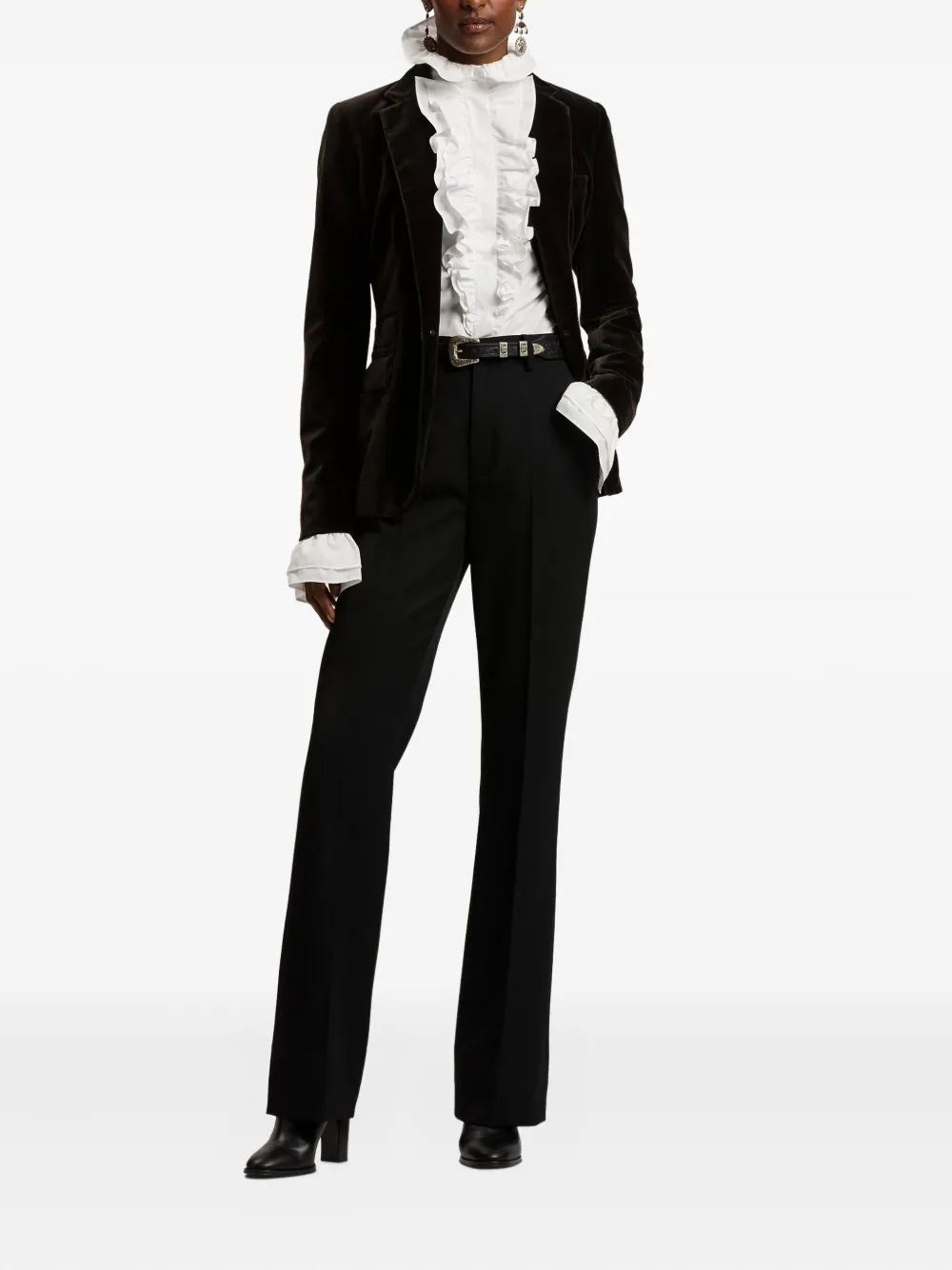 Ralph Lauren Collection Leren riem Zwart