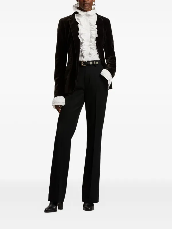 Ralph Lauren Collection floral-buckle Leather Belt | Black 