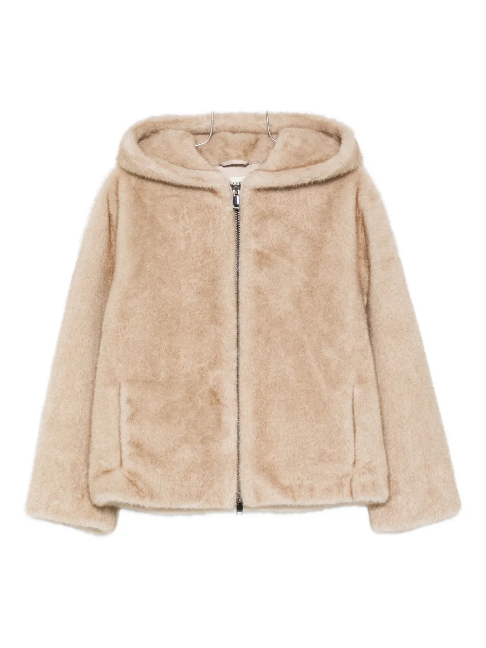 P.a.r.o.s.h Parosh Faux Fur Hooded Jacket In Brown