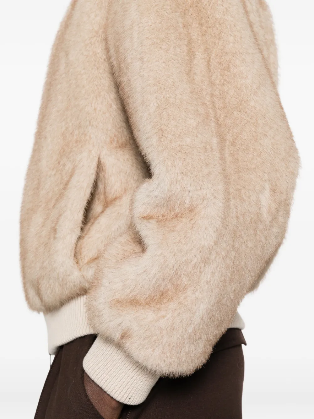 P.A.R.O.S.H. Bomberjack van imitatiebont Beige