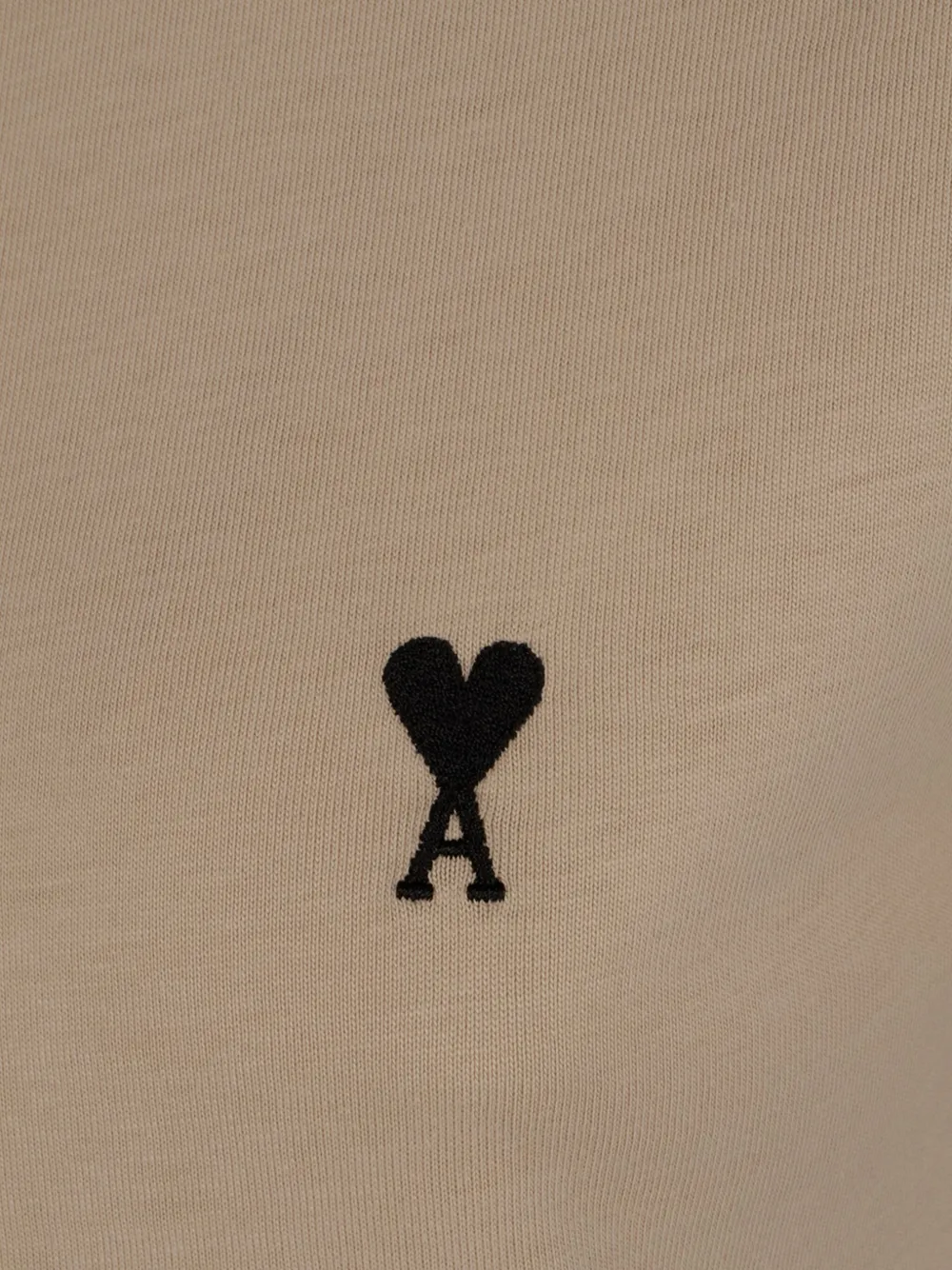 AMI Paris T-shirt met geborduurd logo Beige