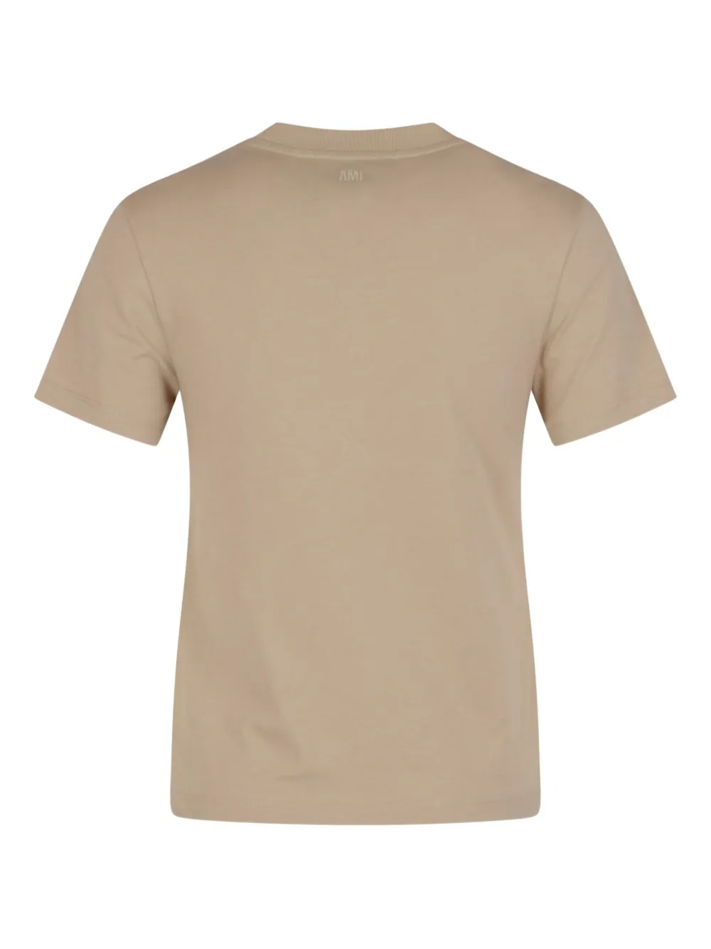 AMI Paris T-shirt met geborduurd logo Beige