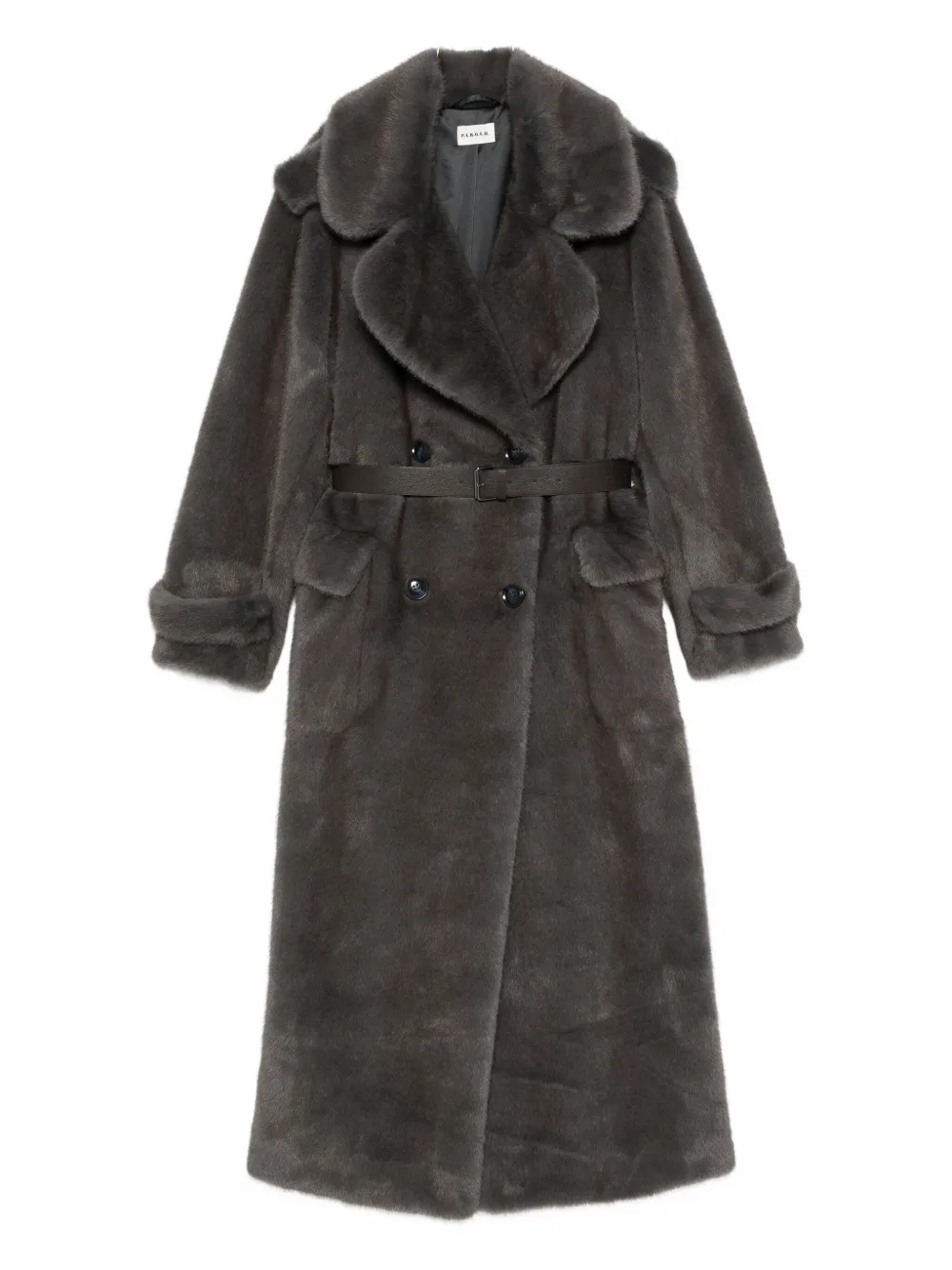 P.a.r.o.s.h Belted Double-breasted Coat In Brown