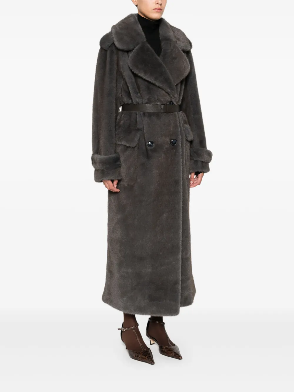 P.A.R.O.S.H. Jas met ceintuur Grijs