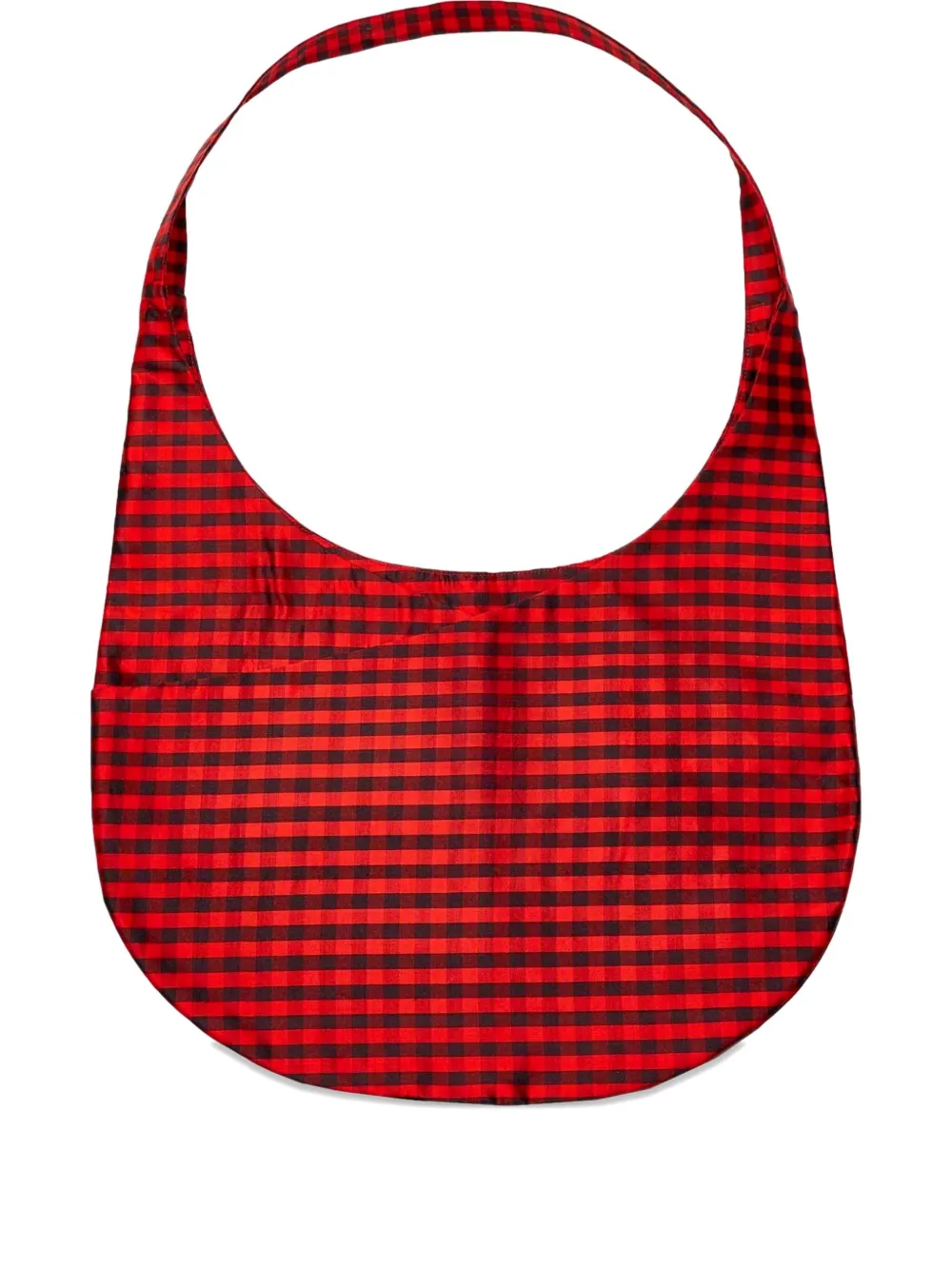 gingham-check shoulder bag