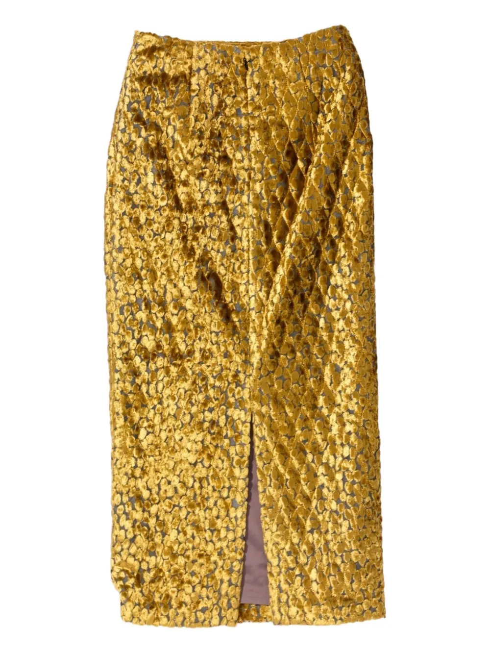 Needles quilted velvet pencil skirt Goud