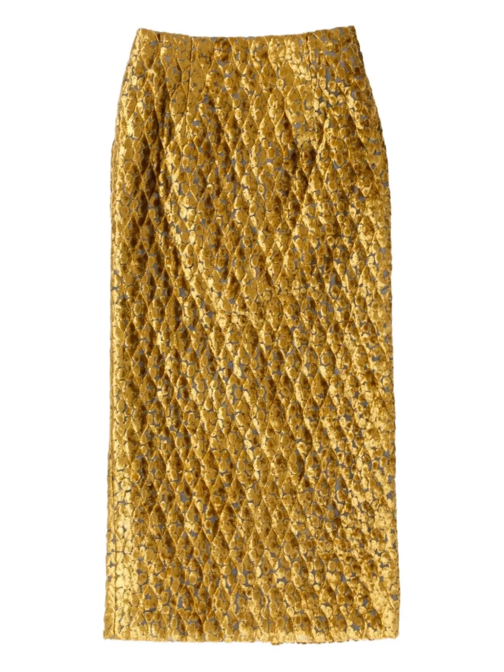 Needles quilted velvet pencil skirt Goud