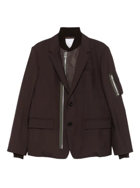 sacai zip-detail blazer