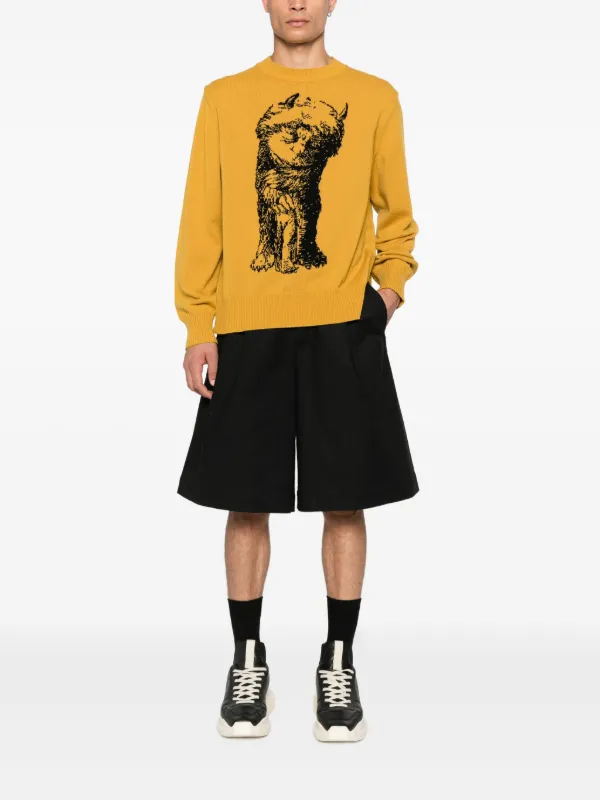Sacai Where The Wild Things Are crew-neck Sweater | Yellow | FARFETCH