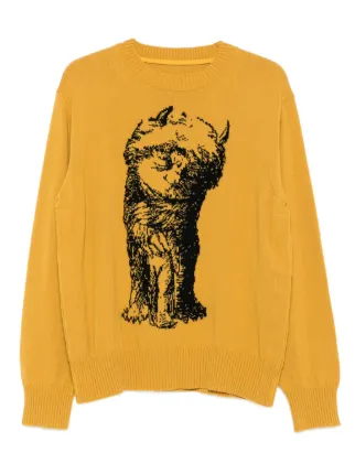 Sacai Where The Wild Things Are crew-neck Sweater | Yellow | FARFETCH
