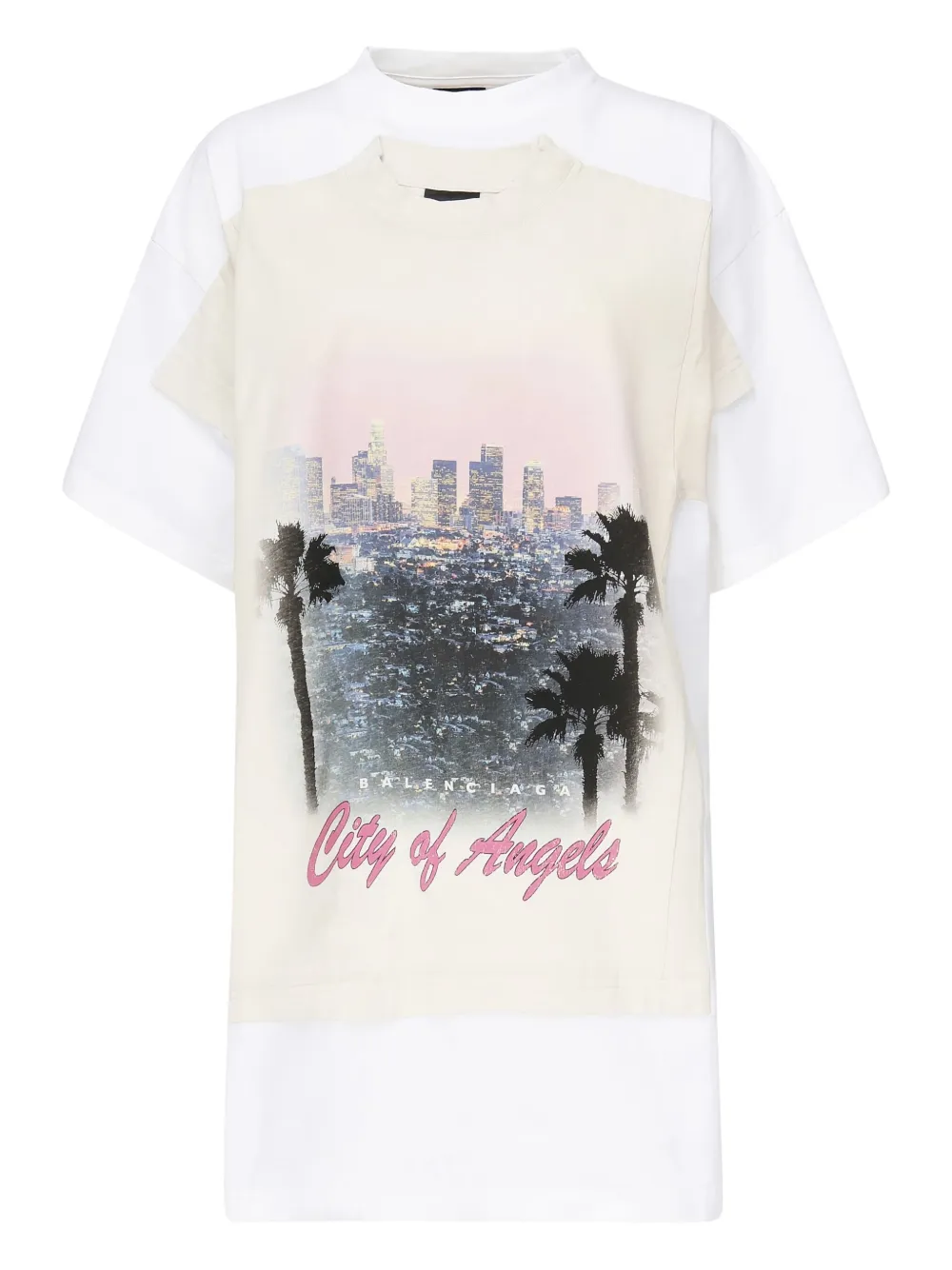 Balenciaga city-print panelled t-shirt Wit