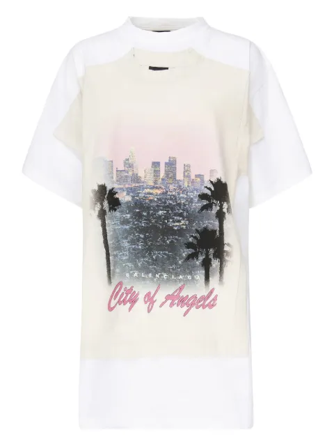 Balenciaga city-print panelled t-shirt