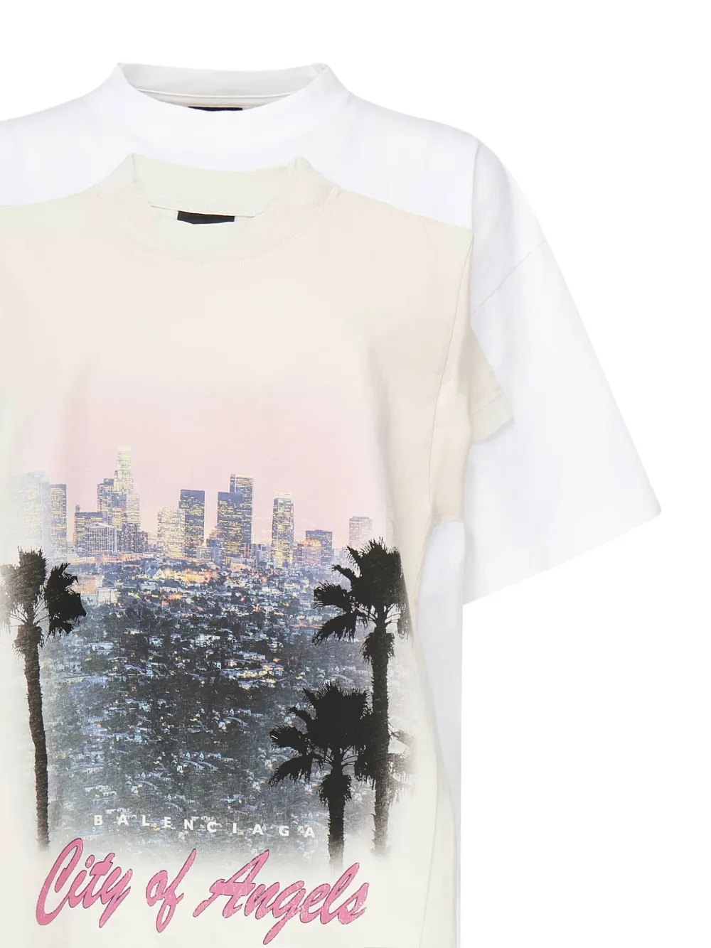 Balenciaga city-print panelled t-shirt Wit